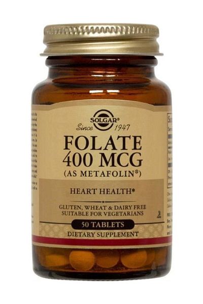 Solgar Folate (metapholin)®400 Mcg 50 Tablets
