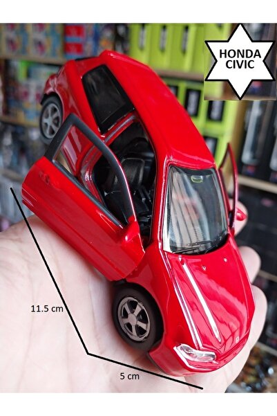 OYUNCAKSAHİLİ Honda Cıvıc Efsane Kasa Diecast Metal Orijinal Koleksiyon Çekbırak Araba Kapı Açılır Kırmızı