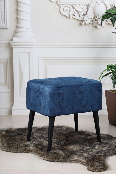 PufyHome NİSA MAVİ SİYAH AYAKLI ÇOK AMAÇLI DİKDÖRTGEN PUF KOLTUK