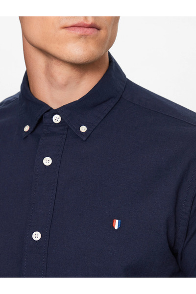 Jack & Jones Ανδρικό πουκάμισο JPRBLUSUMMER SHIELD S/S LN-Μπλε ναυτικό