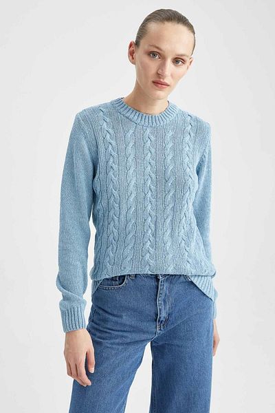 DeFacto Normál Fit Crew Neck pulóver