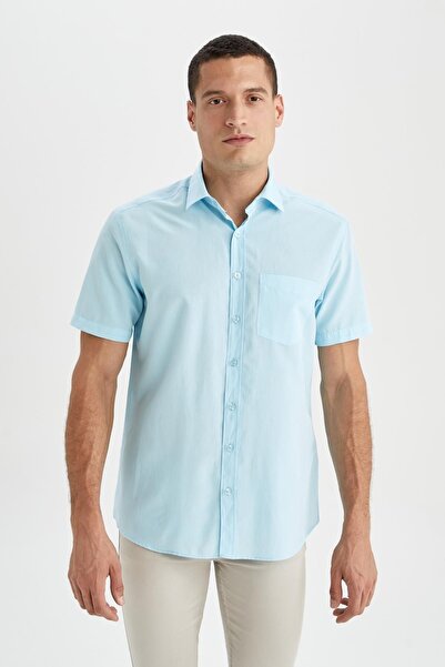 DeFacto Regular Fit Polo Neck Short Sleeve Cotton Shirt
