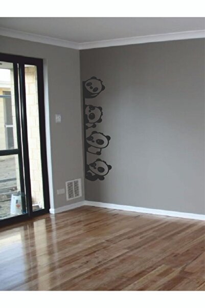 EYBA STİCKER Pandalar Kapı Sticker - Home Sticker - Dolap Veya Duvar Sticker Seti 60x14