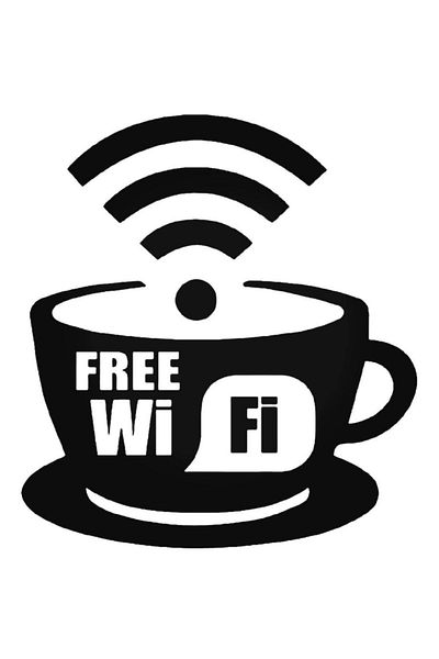 Universal Free Wifi Coffee Sticker Car Auto Rigging Wall Sticker 20 cm