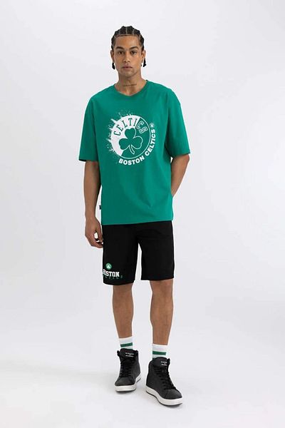 DeFacto Nba Boston Celtics Oversize Crew Neck Short Sleeve T-Shirt - T6199Az24Sm