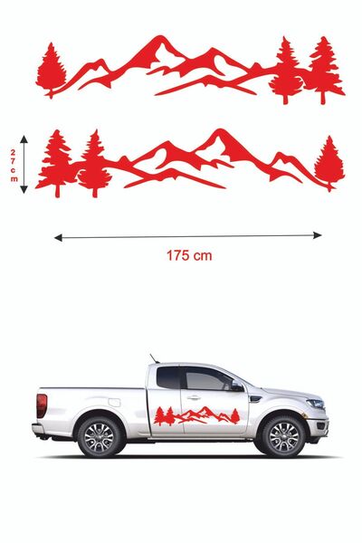 EYBA STİCKER ملصق للباب الجانبي للطرق الوعرة - طبيعة الصنوبر الجبلي 175x27 سم...