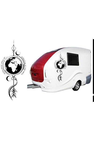 EYBA STİCKER بوصلة العالم ملصق سيارة قافلة التخييم سيارة دوغان