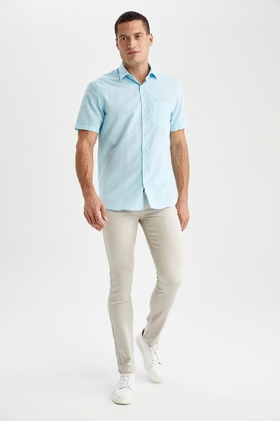 DeFacto Regular Fit Polo Neck Short Sleeve Cotton Shirt
