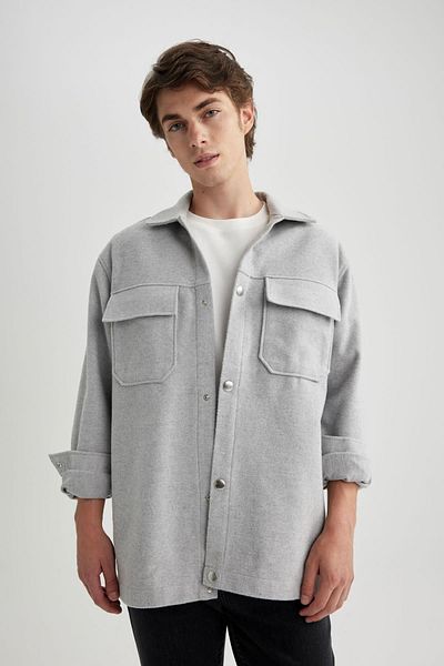 DeFacto Relax Fit Lumberjack Basic Solid Pocket hosszú ujjú ingkabát A6876ax23au