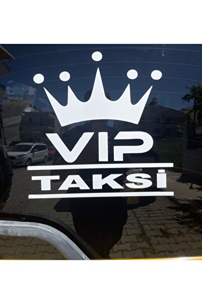 EYBA STİCKER White Vip Taxi Sticker - 1 Piece, 30x30 cm