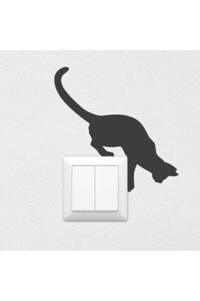 Vip tasarım Anahtar Piriz Üzeri Kedi Sticker Dekoru