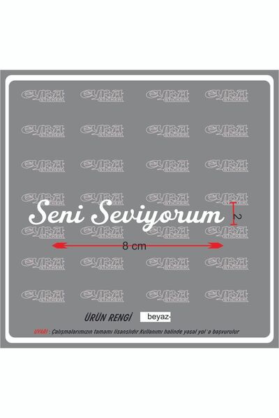 EYBA STİCKER Seni seviyorum Güneşlik Ayna Yazısı Araba-Motosiklet Cam Etiket ...