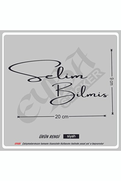 EYBA STİCKER Size Özel isim Imzası 1 Adet 20x9 Cm ön cam yazı Ad Soyad Imza E...