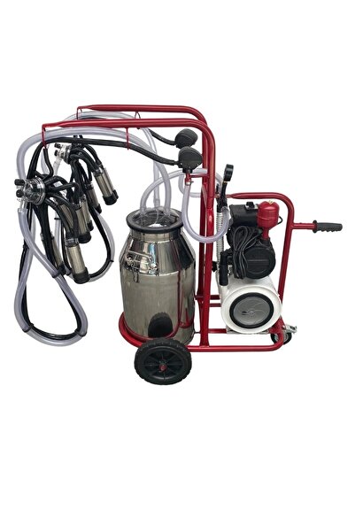 BARTECH Yaprak Çiftli İnek Süt Sağım Makinası C40 Krom Güğüm Kuru