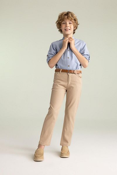DeFacto Boy's Gabardine Trousers Set of 2 - Belted Z9209a623sm