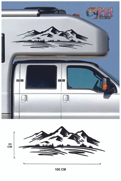 EYBA STİCKER ملصق غابة لتزيين السيارة على شكل شجرة جبلية مقاس 100 × 28 سم
