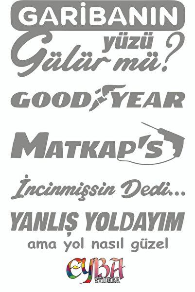 EYBA STİCKER مجموعة ملصقات النوافذ الخلفية مقاس 20 × 33 سم ملصق سيارة