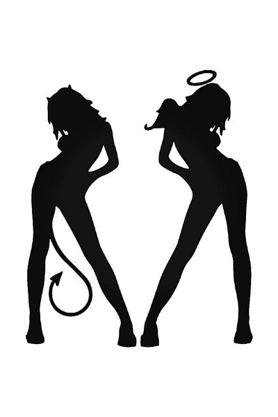 Universal Simbolul Fetei Îngeri Sexy Diavol 1 Autocolant Auto Emblema Autocolant de Perete Decorativ pentru Acasă 20 cm