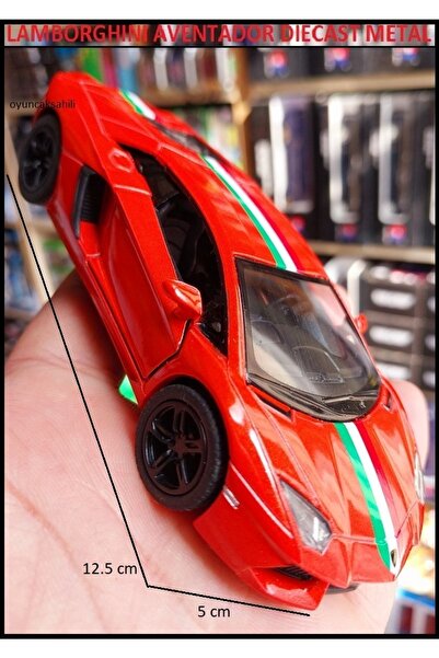 OYUNCAKSAHİLİ Lamborghini Aventador Diecast Metal 12.5cm Koleksiyon Model Araba Modifiye Çizgili Orange