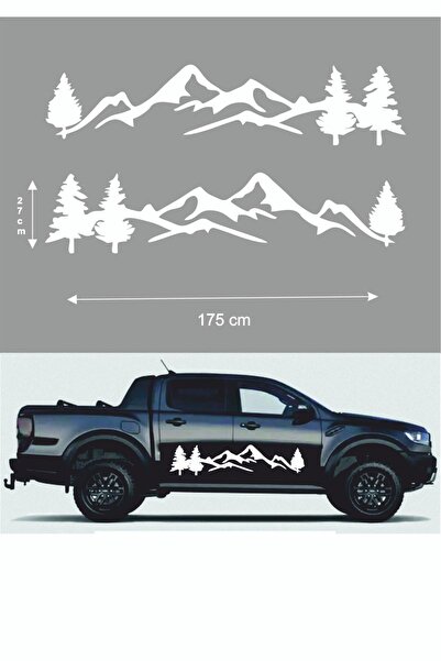 EYBA STİCKER ملصق باب جانبي للطرق الوعرة طبيعة الصنوبر الجبلي 175x27 سم 2 قطعة