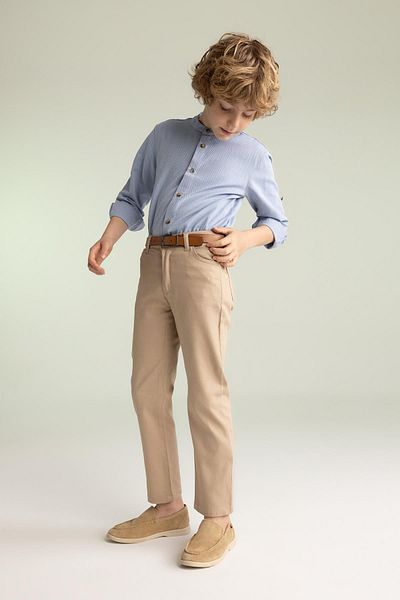 DeFacto Boy's Gabardine Trousers Set of 2 - Belted Z9209a623sm