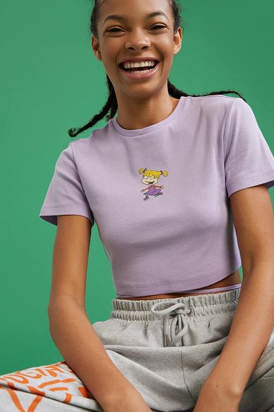 DeFacto Coool Nickelodeon Rugrats Fitted Crew Neck Rib Short Sleeve 100% Cotton T-Shirt X1014az22sm