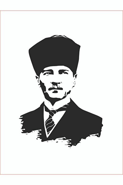 EYBA STİCKER Mustafa Kemal Atatürk Sticker Silüet Araba Sticker - 20cmx15cm