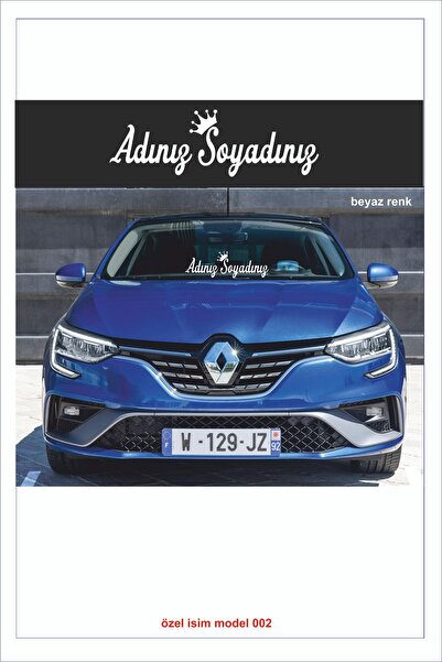 EYBA STİCKER Isme Özel Yeni Trend 002 Ön Cam Yazısı - Oto Sticker - Karavan S...