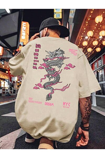 NoVibe Μπλουζάκι με κοντό μανίκι Dragon Printed Unisex - 100% βαμβάκι