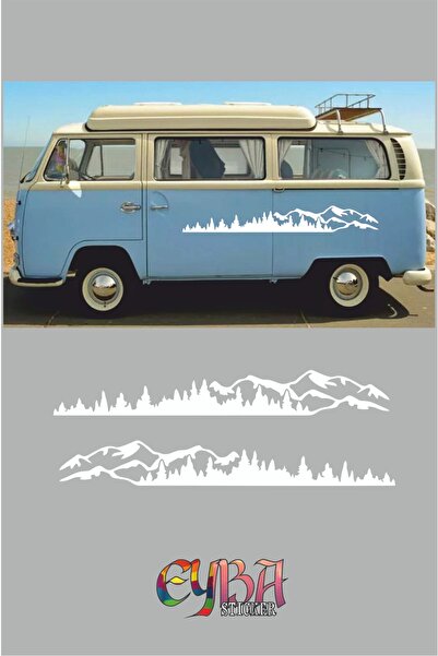 EYBA STİCKER 100x17 سم 2 قطعة منظر طبيعي جبلي للطرق الوعرة ملصق للتخييم ملصق ...