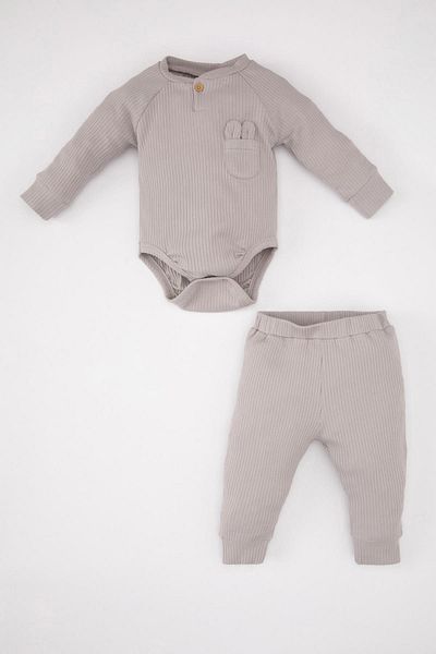 DeFacto Baby Boy Ribbed Camisole Snap Body Bottom 2-Piece Set B7670a524sp