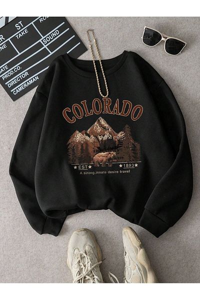 StartMore Colorado Printed Three Thread Unisex Oversize Sweatshirt