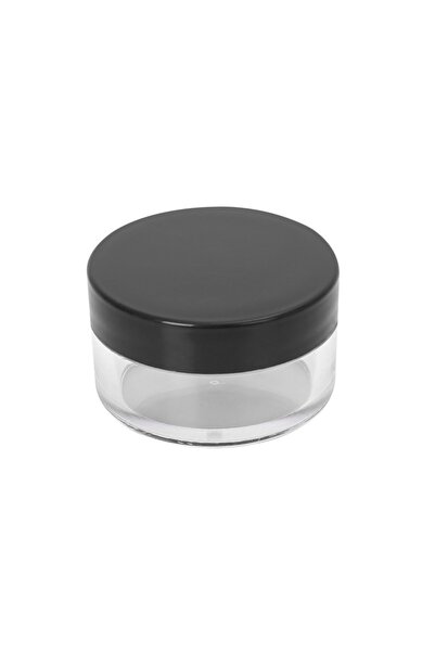 makrobay Akrilik 10ml şeffaf Siyah Kapak Krem Takı kavanozu