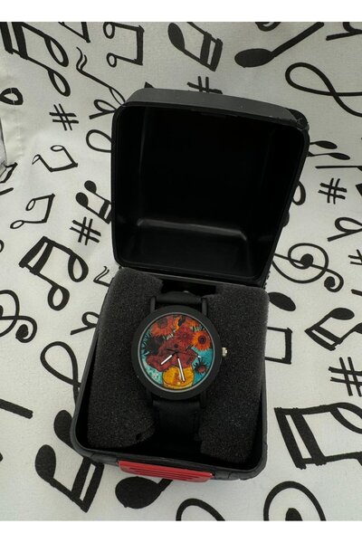 Herşey Nota Vincent Van Gogh Sunflower Unisex Wristwatch