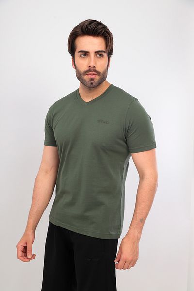 FORE SPORT Ανδρικό T-shirt Χακί - V-Neck