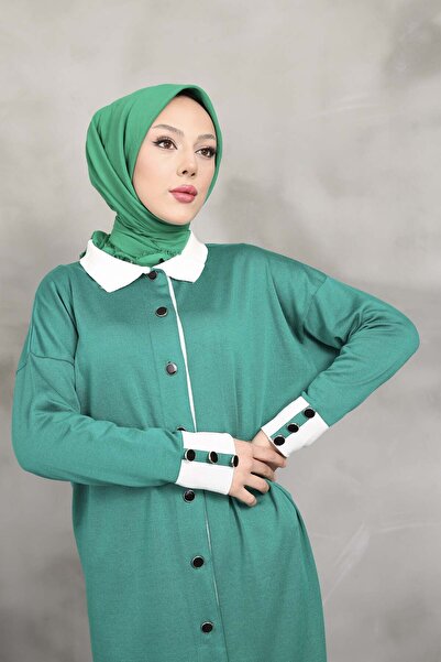 Miraystyle Gömlek Yaka Tam Boy Merserize Hırka