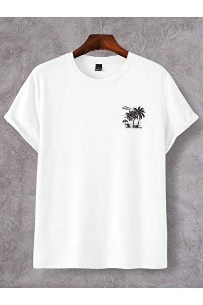QUEENSTOWN Chest Printed Casual Unisex Oversize T-Shirt