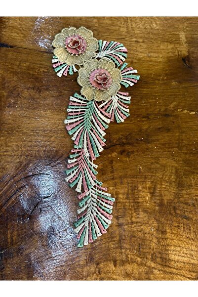 Gönülden Tasarım 33x12 cm šarene vezena guipure čipke Cvetni dezen aplikacija...