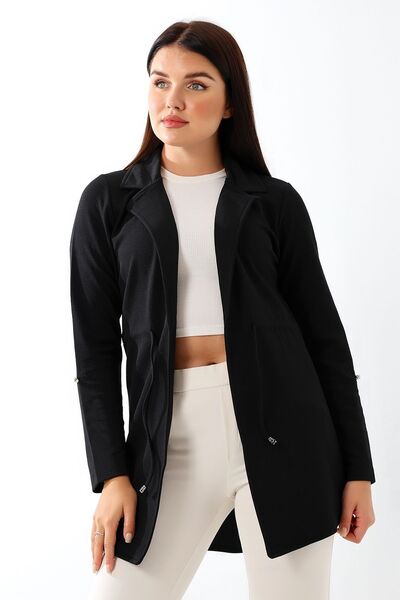 ENFİ GİYİM Crepe Fabric Waist Drawstring Jacket