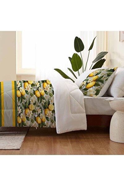 Else Dekor З візерунком зеленого лимона - двоспальний комплект постільної білизни з мікрофібри