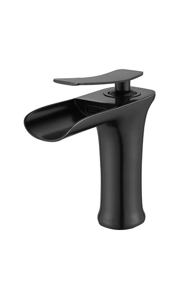 Boheme Black Waterfall Fleko Matte Sink Faucet