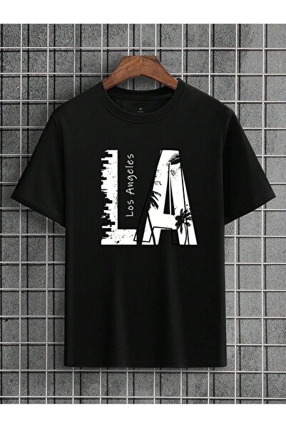 QUEENSTOWN Μπλουζάκι Los Angeles Chest printed Unisex Oversize