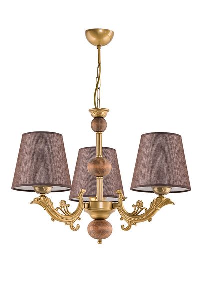 DEDE Old Zamak Metal Chandelier - Three Arms and Brown Hat