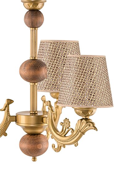 DEDE ÜÇ KOLLU ESKİTME ZAMAK  METAL AVİZE KAHVERENGİ RATTAN HASIR ŞAPKALI