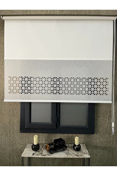 VOLPER MEKANİK VOLPER LZR1035 Çift Mekanizmalı Lazer Kesim Tül ve Stor Perde Krem Renk