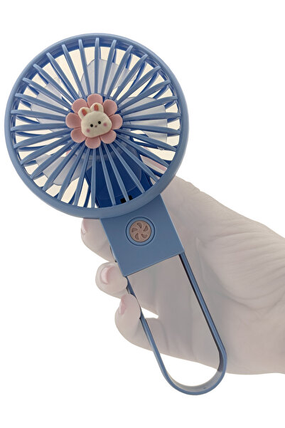 Coverzone Şarjlı Taşınabilir Mini USB Fan Led Işıklı Masa Üstü 3 Kademeli Min...