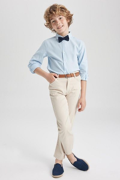DeFacto Boy's Oxford Shirt and Bow Tie Shirt 2 Pieces Set - Long Sleeve Z2799a623sm
