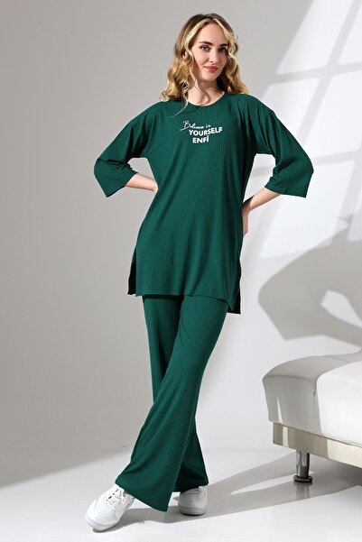 ENFİ GİYİM Enfi Corded 2-Piece Sports Set - Casual Sleeve Printed