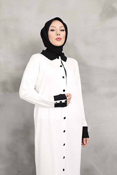 Miraystyle Gömlek Yaka Tam Boy Merserize Hırka