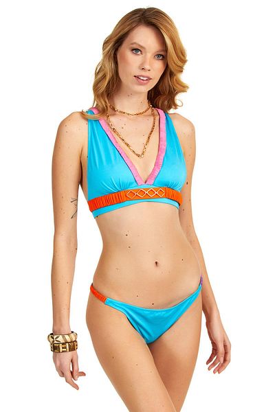 Argento Turquoise Deep Triangle Bikini Set